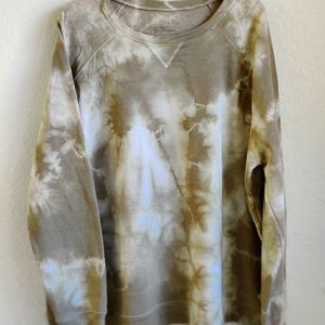 Beige Crumpled Tie Dyed Sweatshirt